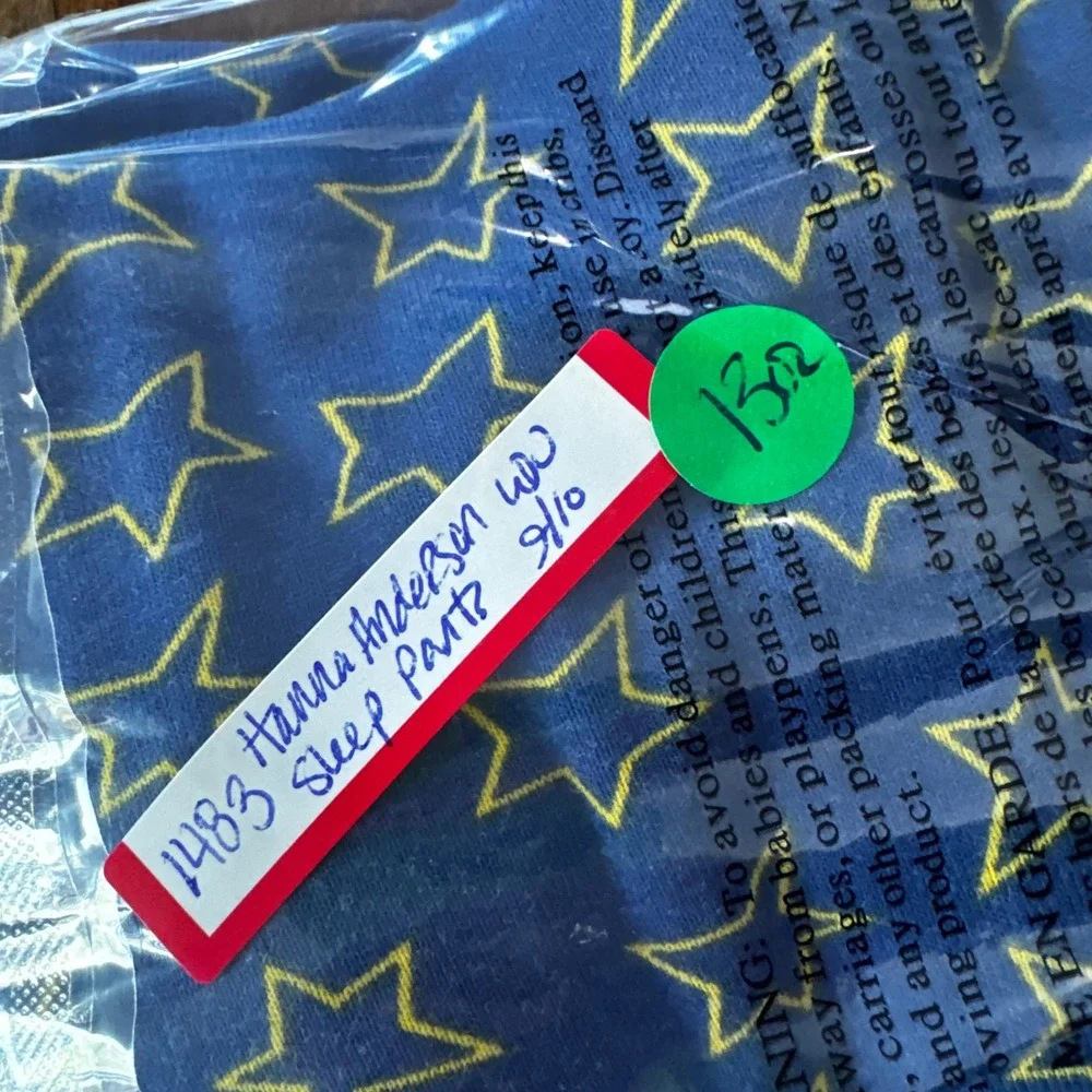 Hanna Andersson Pajama Pants Kids L Blue Star Wonder Woman Organic Cotton (1483)